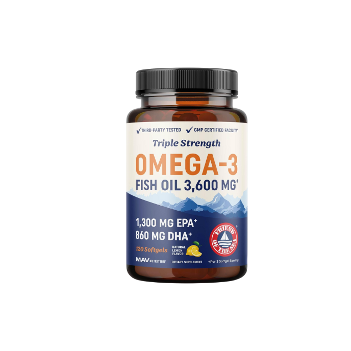 Triple Strength Omega 3 Fish Oil 3600 mg 180 Softgels (Pack of 1)