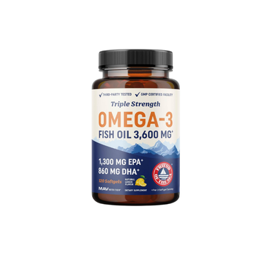 Triple Strength Omega 3 Fish Oil 3600 mg 180 Softgels (Pack of 1)